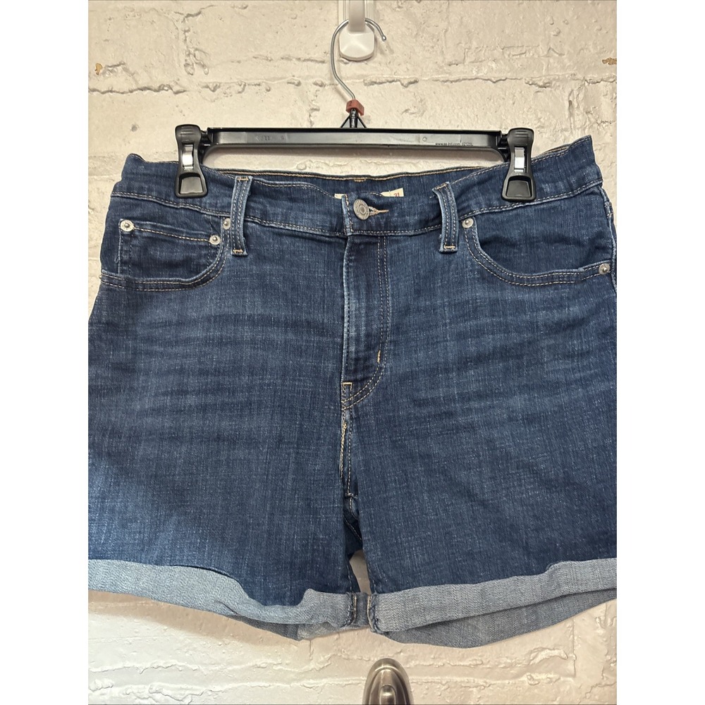 Levi Strauss  Women's Mid  Length Dark Blue Shorts Size 12 EUC‎